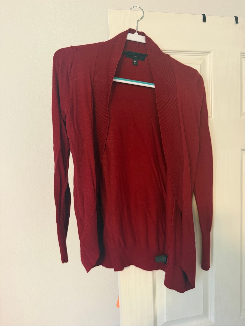 Women's Open-Front Cardigan Sweater - Deep Red